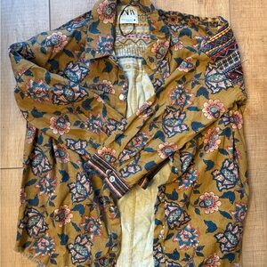 Zara Brown and Blue Utility Jacket